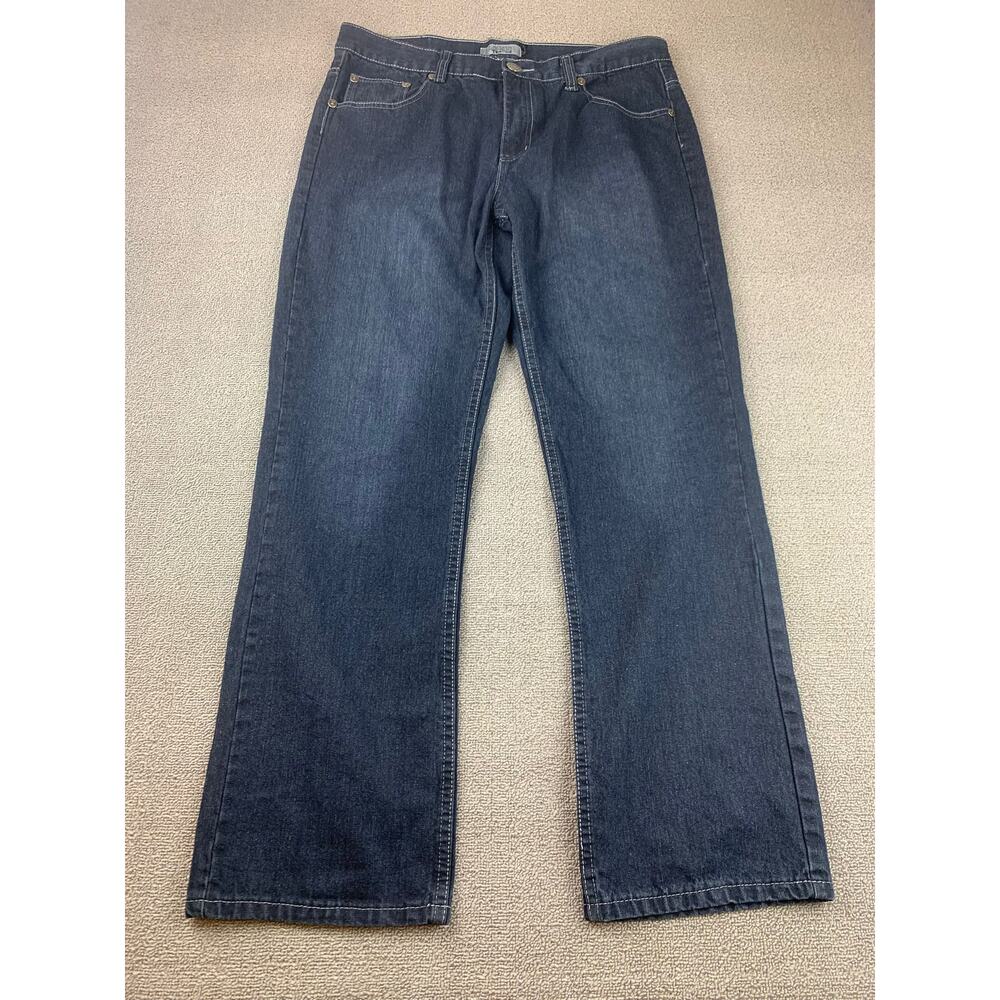 Loose Thread Men's 36x32 Dark‎ Blue Jeans.
